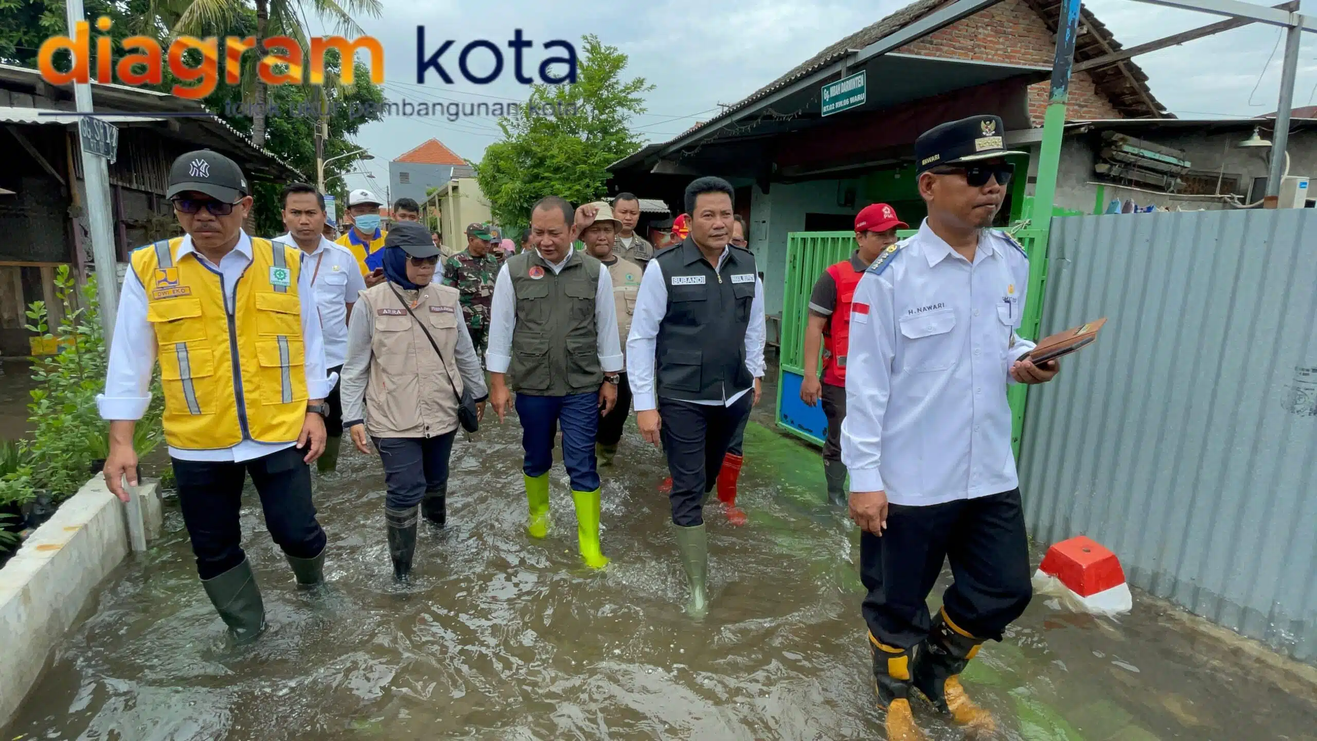 Banjir di Wilayah Waru, Wabup Subandi Mengharapkan Dinas PU Pengairan Provinsi Segera Normalisasi Sungai Buntung