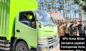 KPU Kota Blitar Distribusikan Kotak Suara dan Kelengkapan Lainnya ke Kantor Kelurahan