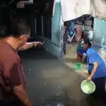 Tengah Malam,Cak Ji Terjun di Lokasi Genangan Simo Katrungan