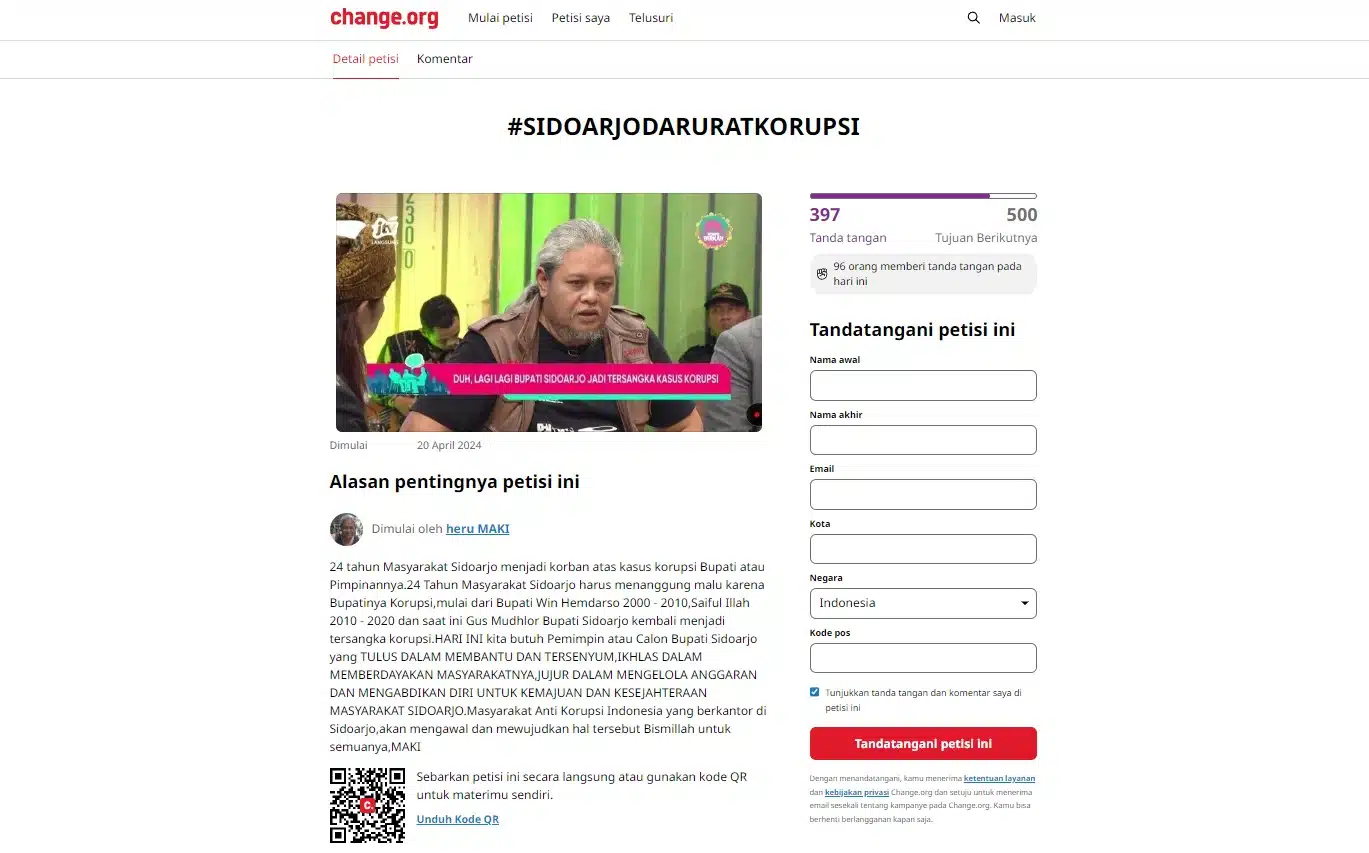 Resmi Luncurkan Tagar #SidoarjoDaruratKorupsi: MAKI Jatim Tekankan Integritas Calon Bupati
