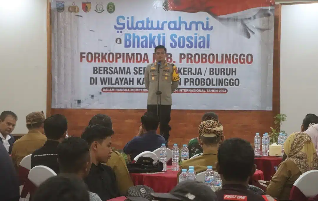 Jelang May Day Polres Probolinggo bersama Forkopimda Gelar Silaturahmi Bersama Buruh