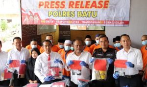 Polres Batu Berhasil Amankan 16 Tersangka Peredaran Gelap Narkoba