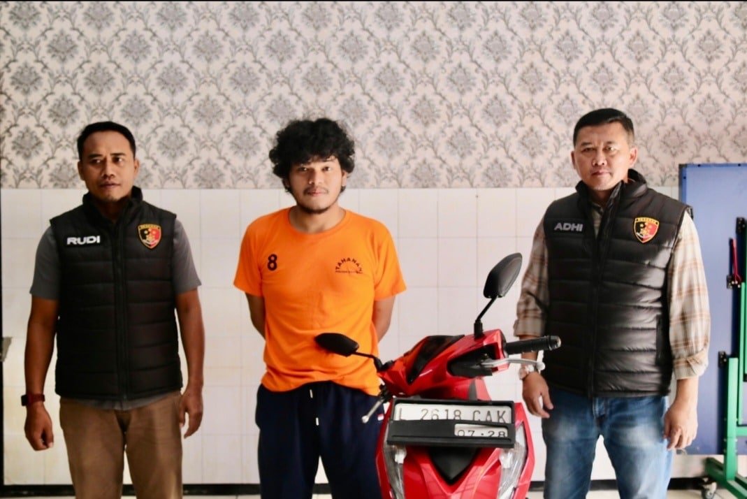 Polsek Genteng Bekuk Pelaku Curanmor Berantai di Wilayah Surabaya dan Sidoarjo