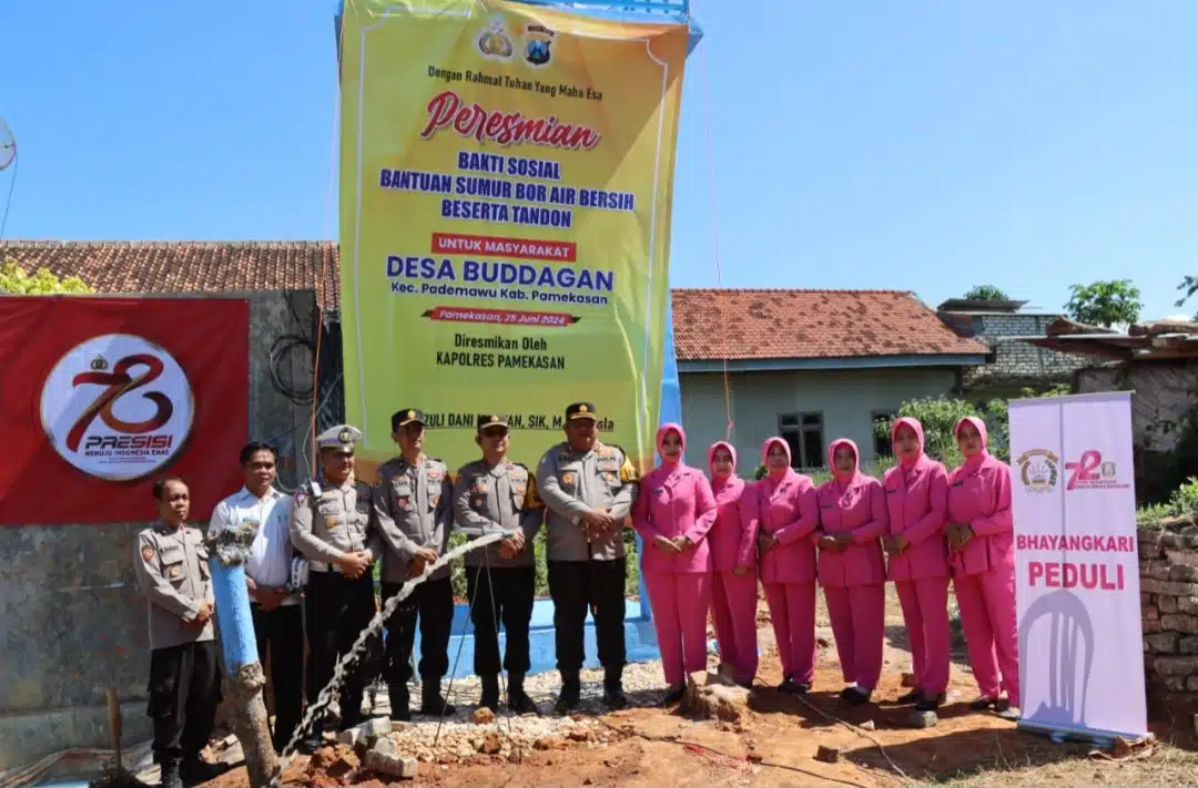 Hari Bhayangkara ke-78: Polres Pamekasan Bangun Sumur Bor di 6 Kecamatan
