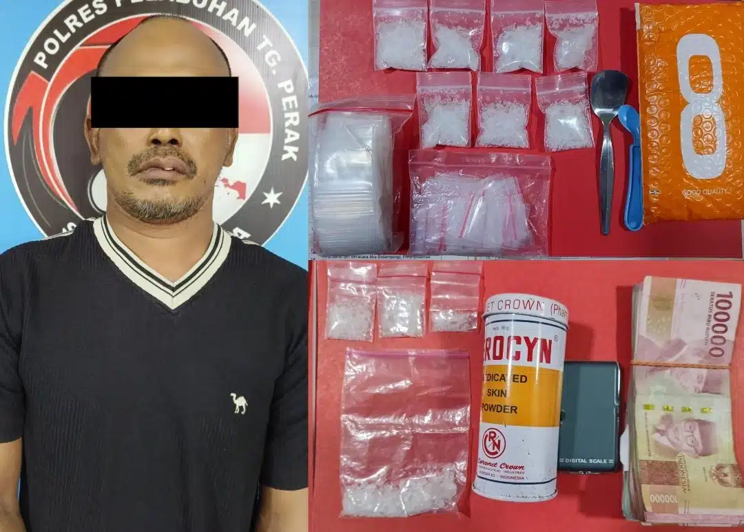 Polres Pelabuhan Tanjung Perak Berhasil Mengamankan Seorang Cleaning Service Edarkan Narkotika Jenis Sabu.