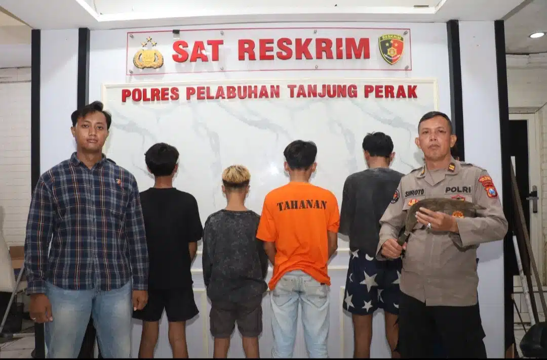 Polres Tanjungperak Amankan 6 Remaja Anggota Gangster di Surabaya