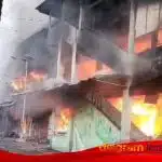 Kebakaran Hebat Melanda Pasar Induk Krian, Puluhan Kios dan Toko Hangus Terbakar