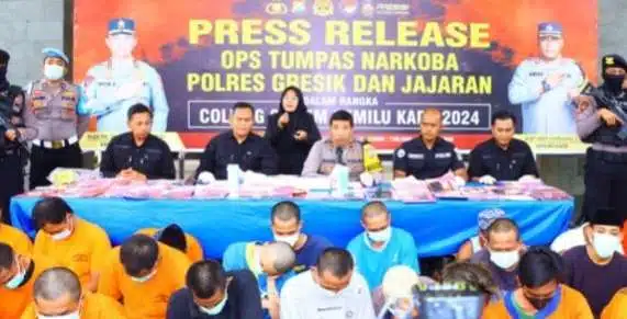Operasi 12 Hari, Polres Gresik Tangkap 39 Tersangka Narkoba