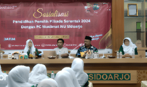KPU Bersama PC Muslimat NU Sidoarjo Gelar Sosialisasi Pendidikan Pemilih Agar Terhindar Praktek ‘Money Politic’