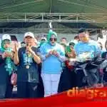 Meriah! Ratusan Warga Tarik Senam Bareng dan Dapat Kupon Sembako Murah Bersama Paslon Subandi-Mimik