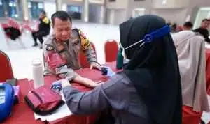 Sambut Hari Jadi Humas Polri ke – 73 Polda Jatim Gelar Donor Darah