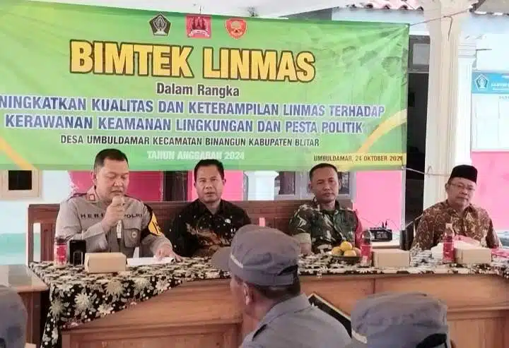 Desa Umbuldamar Kabupaten Blitar Menggelar Bimtek Peningkatan Kualitas Linmas di Pilkada 2024
