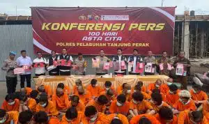 Polres Tanjung Perak Sita Narkoba Seberat 800 Gram, 66 Tersangka Ditangkap