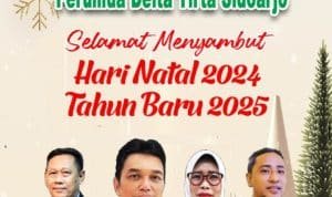 Dewan Direksi dan karyawan PDAM delta Tirta Sidoarjo mengucapakan selamat Natal 2024 dan tahun baru 2025