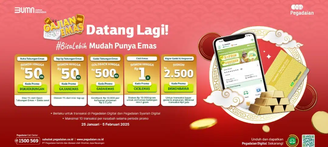 Cuma di Pegadaian! Gadai Emas Bisa Dapat Goldback hingga Rp.500rb