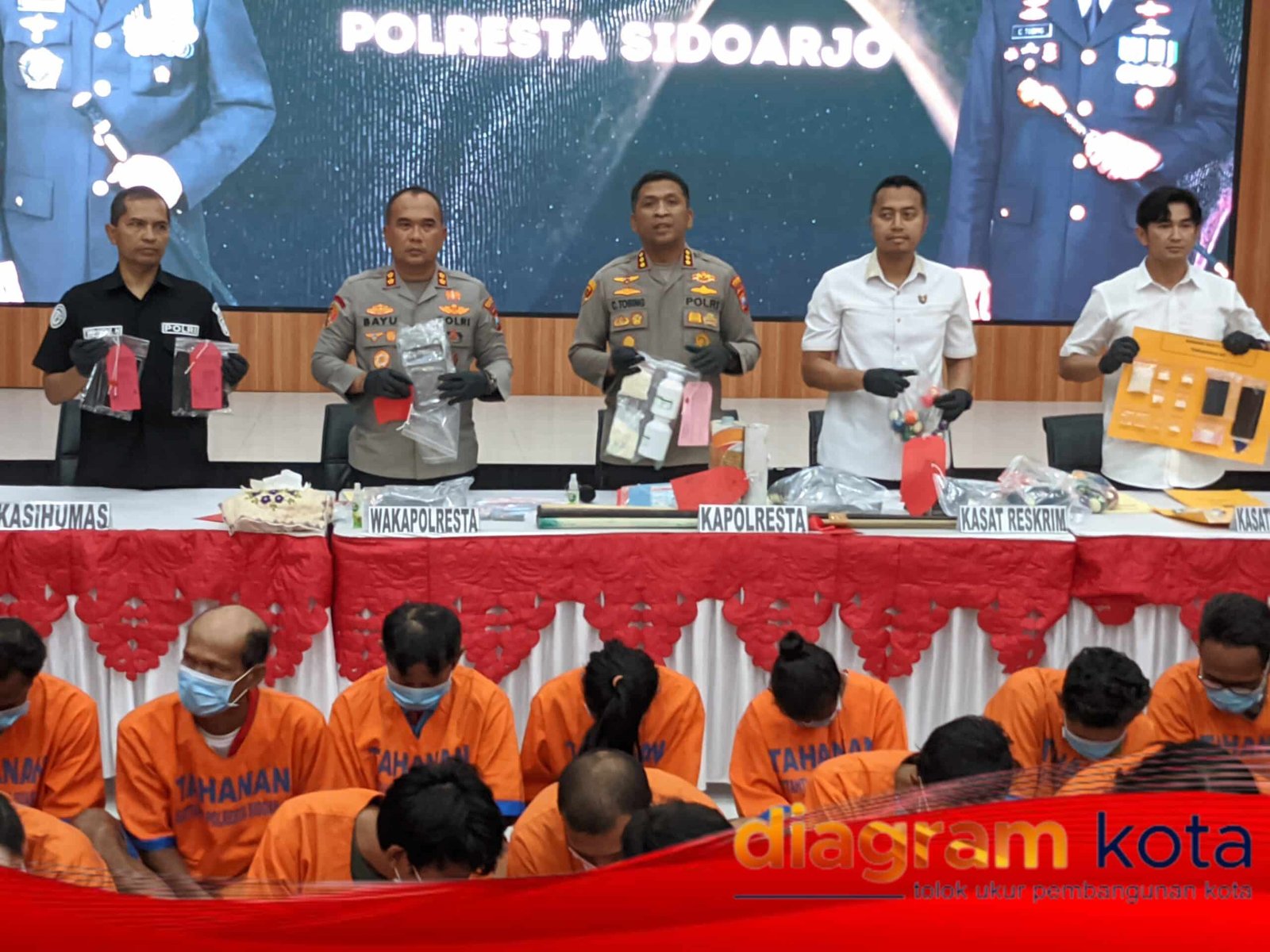 Polresta Sidoarjo Tangkap 197 Tersangka dalam Operasi Pekat Semeru 2025