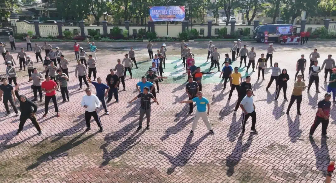 Polres Sumenep Gelar Semarak Mayday Fiesta 2025, Senam Bersama Satukan Buruh, Polisi, dan Pemangku Kepentingan