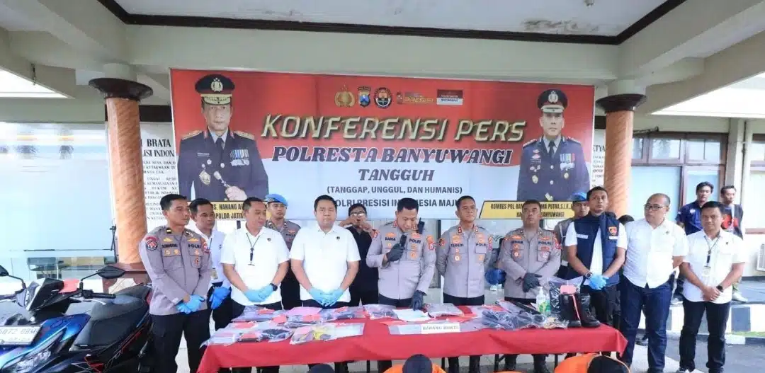 Operasi Pekat Semeru 2025 Polresta Banyuwangi Ungkap 25 Kasus Amankan 37 Tersangka