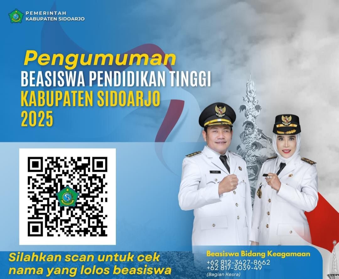 Intip Daftar Penerima Beasiswa Pendidikan Tinggi Sidoarjo 2025, Bisa Diakses di Sini!