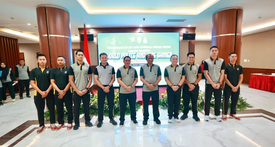 Kapolda Jatim Lepas 24 Personel Ikuti Kejuaraan Internasional World Police And Fire Games Open Tournament di Amerika Serikat