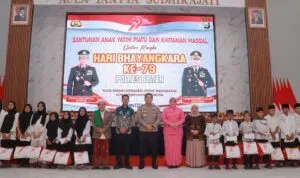 Polres Blitar Gelar Khitan Massal Salurkan Bansos untuk Anak Yatim Piatu dan Difabel di Hari Bhayangkara ke – 79