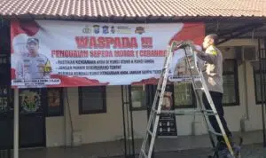 Polres Pelabuhan Tanjung Perak Gencarkan Himbauan Kamtibmas, Spanduk Waspada Curanmor Tersebar di 5 Wilayah Polsek