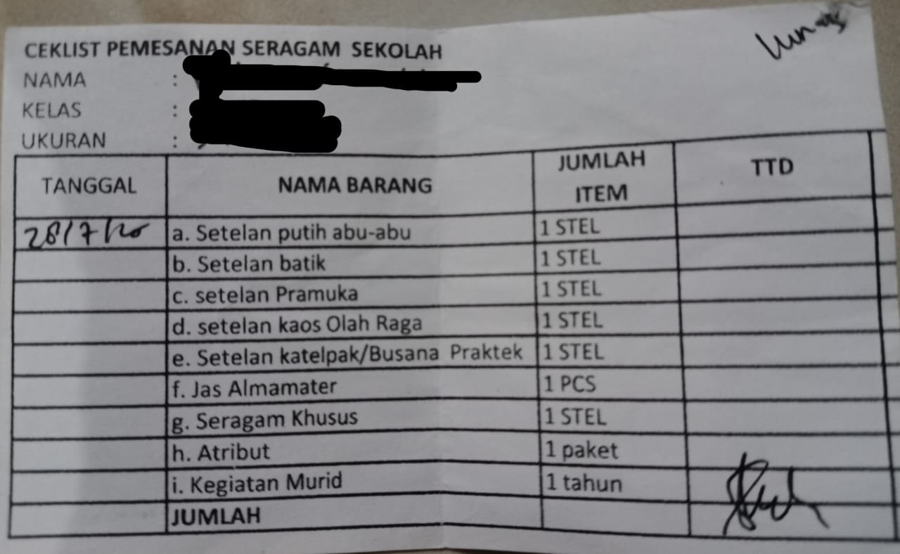 Pendidikan di Sidoarjo Tercoreng, SMKN 1 Jabon diduga lakukan praktik pungli jual seragam ke murid baru 2 IMG 20250802 WA0009