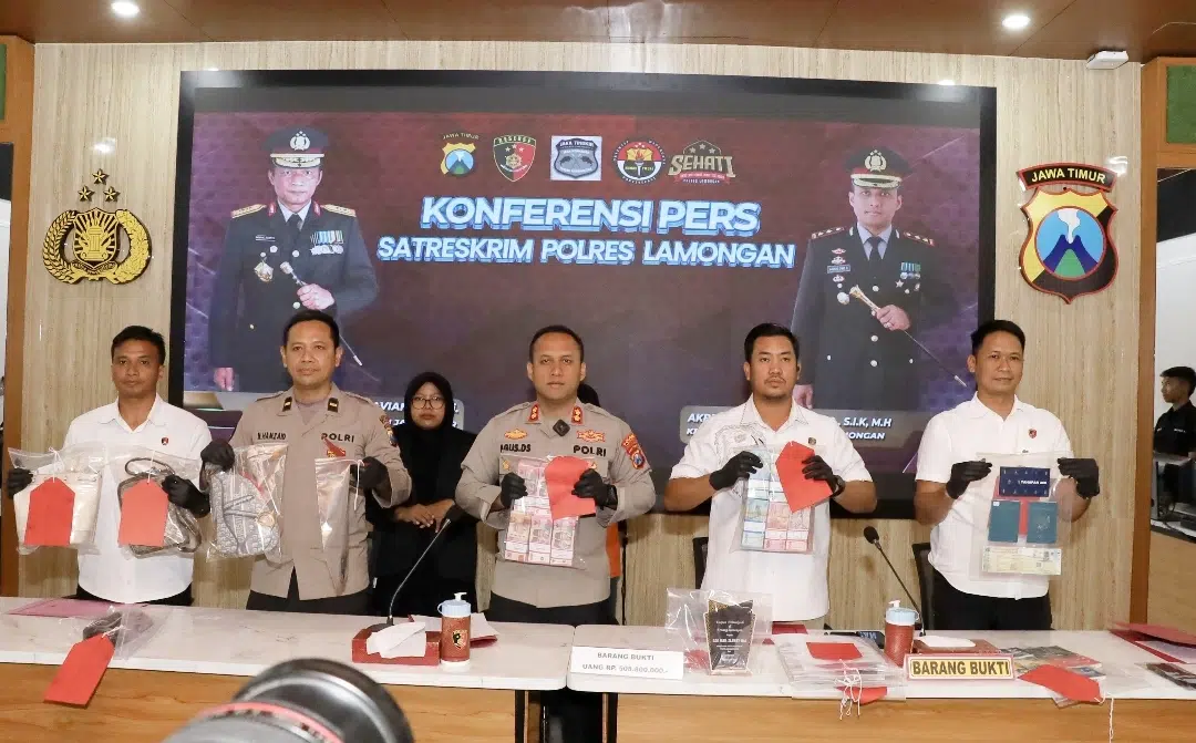 Polres Lamongan Ungkap Kasus Arisan Bodong Pelaku Diamankan Saat Hendak Kabur ke Malaysia