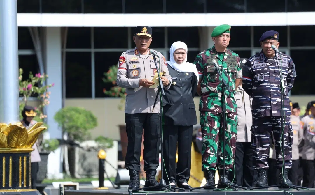 Polda Jawa Timur Gelar Apel dan Doa Bersama Forkopimda dan Puluhan Ormas Untuk Jogo Jatim
