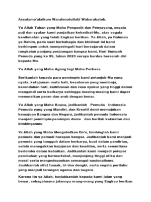Teks Doa Upacara Sumpah Pemuda 2025: Isi dan Unduh PDF 9 Teks Doa Upacara Sumpah Pemuda 2025: Isi dan Unduh PDF