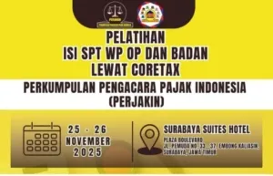 PERJAKIN dan AHBI Gelar Pelatihan Pengisian SPT Lewat CoreTax Dorong Profesional Pajak Kuasai Sistem Pelaporan Pajak Modern 1 PERJAKIN dan AHBI Gelar Pelatihan Pengisian SPT Lewat CoreTax Dorong Profesional Pajak Kuasai Sistem Pelaporan Pajak Modern