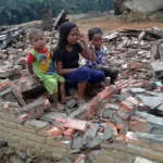 sisa sisa rumah petani mekarjaya yang digusur