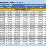 1 Tabel angsuran BRI Non KUR 2025 1 50 Juta