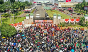 Aksi Demo Buruh di Jakarta