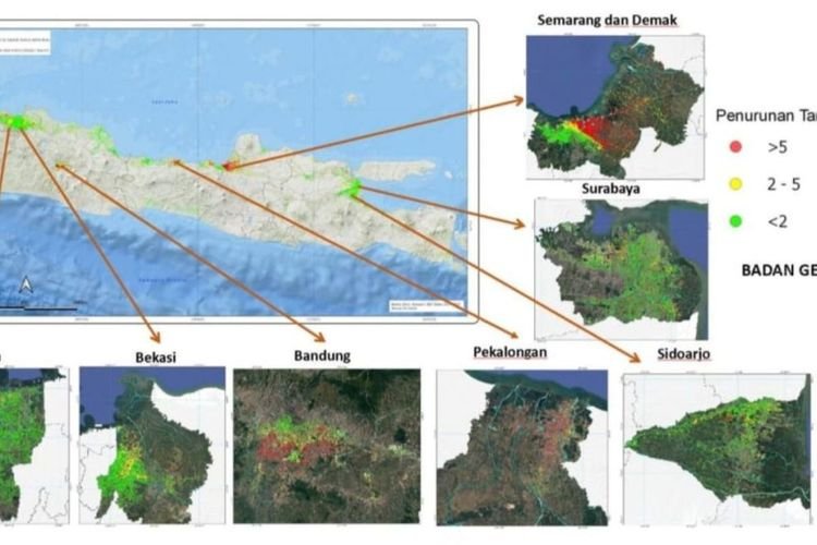 Badan Geologi catat penurunan muka tanah di Jakarta, Bandung, Semarang, dan Surabaya 5 sentimeter per tahun