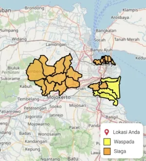 Nowcasting BMKG Tetapkan Status SIAGA Cuaca Ekstrem, Sejumlah Wilayah Surabaya Masuk Zona Risiko