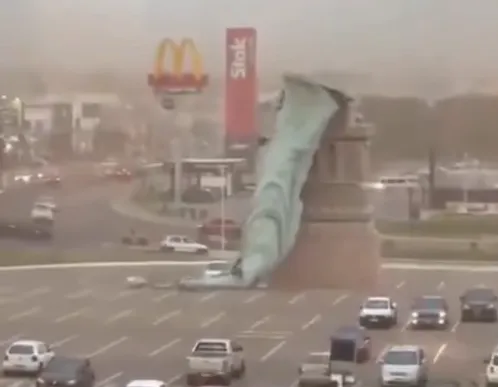 Patung Liberty di Brasil hancur