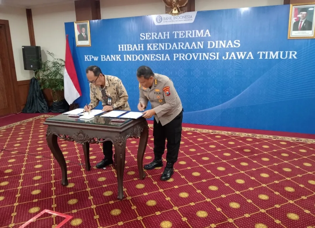 Dukung Tugas Polri Bank Indonesia Jatim Hibahkan 3 Unit Ranmor