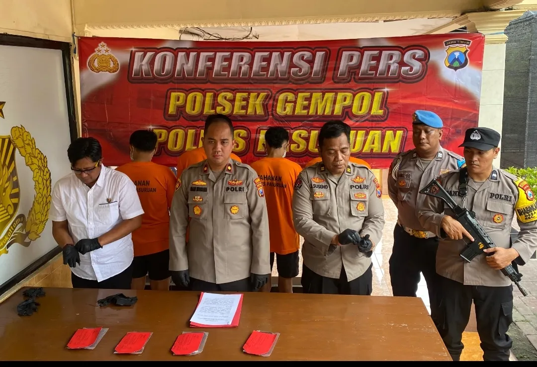 Polsek Gempol Ungkap Kasus Pengeroyokan, 4 Pelaku Diamankan 1 DPO