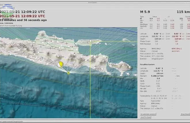 Gempa Bumi Mengguncang Wilayah Jawa Timur dan Bali