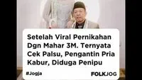 Mbah Tarman, Alasan Pernikahan dengan Mahar Cek Palsu Rp 3 Miliar