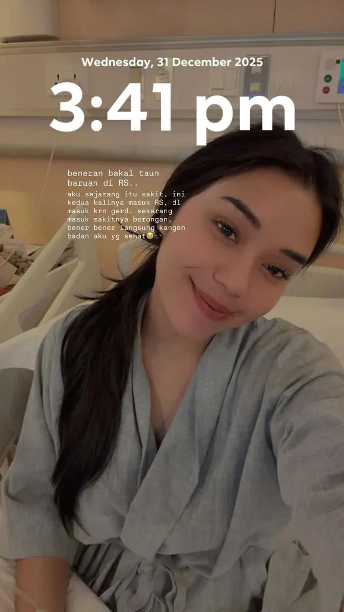 7 potret Lula Lahfah merayakan Tahun Baru 2026 di rumah sakit