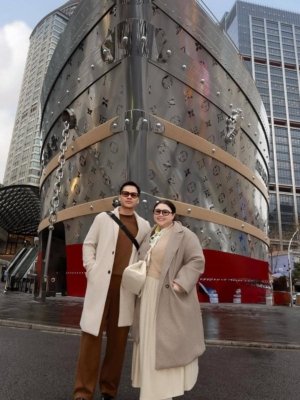 10 foto liburan Clarissa Putri dan keluarga di Shanghai, kedinginan!