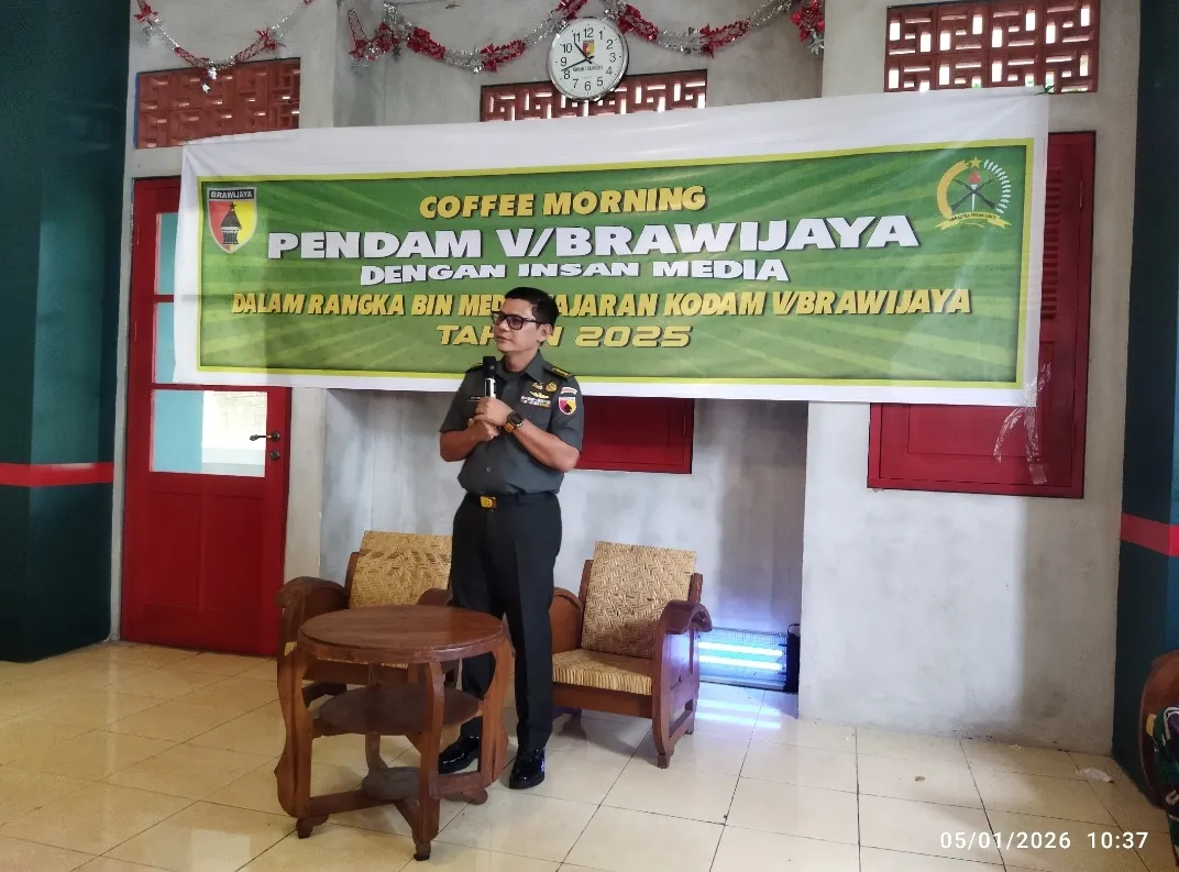 Pendam V/Brawijaya Ajak Jurnalis Sinyal Media Brawijaya, Acara Gelar Coffee Morning