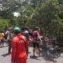 Respon Cepat Aparat, Pohon Tumbang di Jalan Nasional Durenan Berhasil Dievakuasi