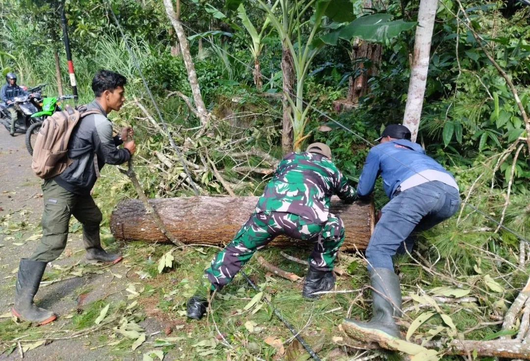 Jalur Bendungan Trenggalek Lumpuh, Babinsa dan Warga Bergerak Cepat 1 Jalur Bendungan Trenggalek Lumpuh, Babinsa dan Warga Bergerak Cepat