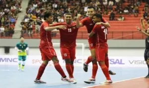 elebrasi Pemain Timnas Futsal Indonesia di MNC International Cup belum lama ini