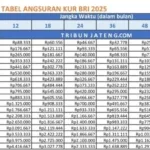 Tabel KUR BRI 2026