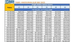 Tabel KUR BRI 2026