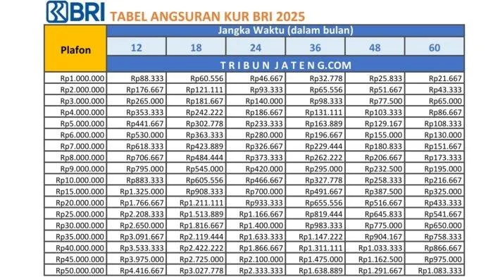 Tabel KUR BRI 2026 Hingga Ratusan Juta, Ini Manfaatnya bagi UMKM 1 Tabel KUR BRI 2026
